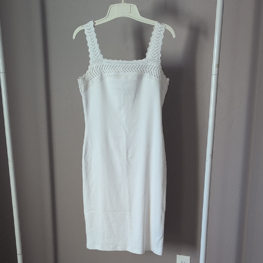 Lauren Ralph Lauren 100% Cotton Crocheted Sheath Sundress Dress